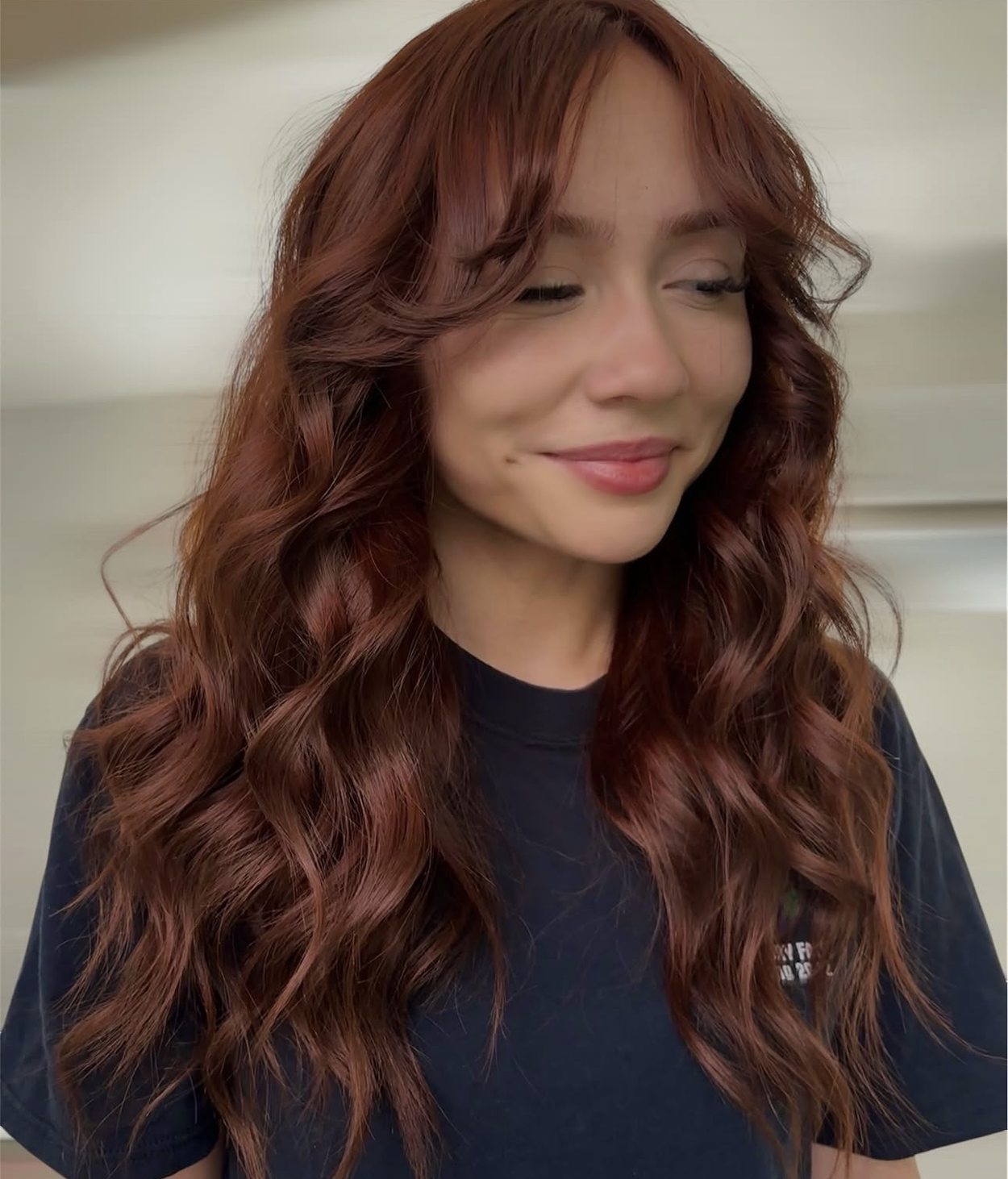 Warm copper dimensional hair color by The Glamour Bar NM